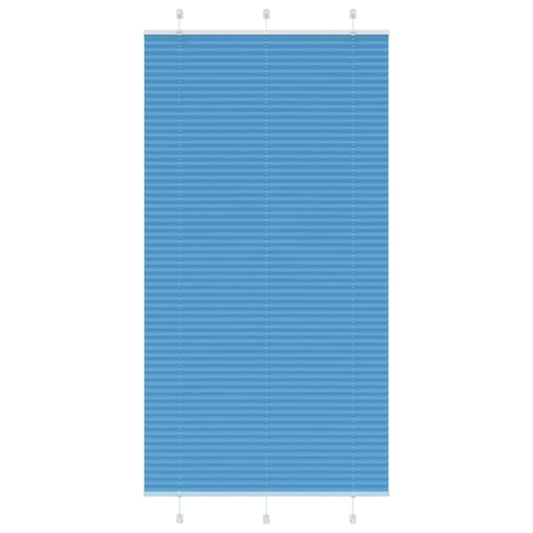 vidaXL Plisségardin Blå 105x200 cm Stofbredde 104,4 cm Polyester