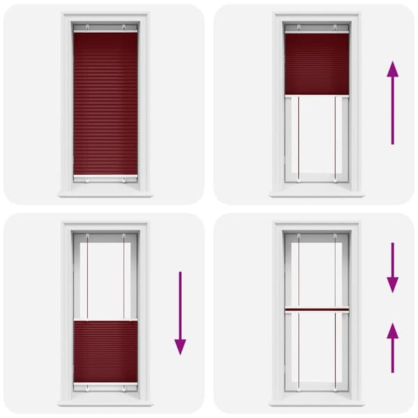 vidaXL Plisserad persienn Bordeaux röd 60x150 cm tyg bredd 59,4 cm