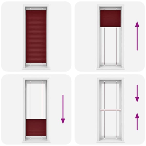 vidaXL Plisserad persienn Bordeaux röd 70x200 cm tyg bredd 69,4 cm