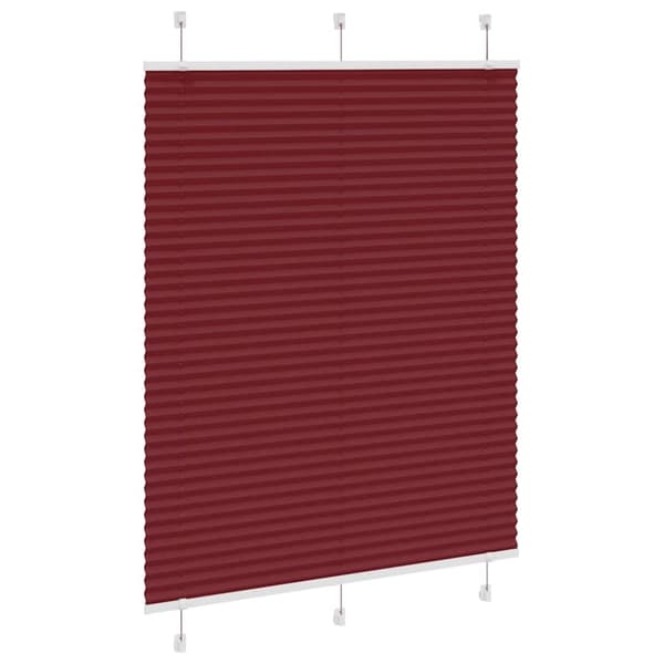 vidaXL Plisségardin Bordeaux Rød 105x150 cm Stoff Bredde 104,4 cm