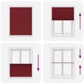Miniatyrbilde 5 av 11: vidaXL Plisségardin Bordeaux Rød 105x150 cm Stoff Bredde 104,4 cm