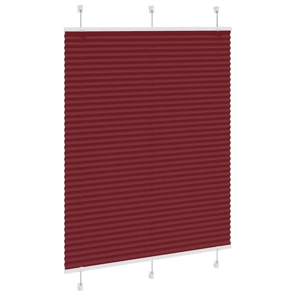 vidaXL Plisségardin Bordeaux Rød 105x100 cm Stoff Bredde 104,4 cm