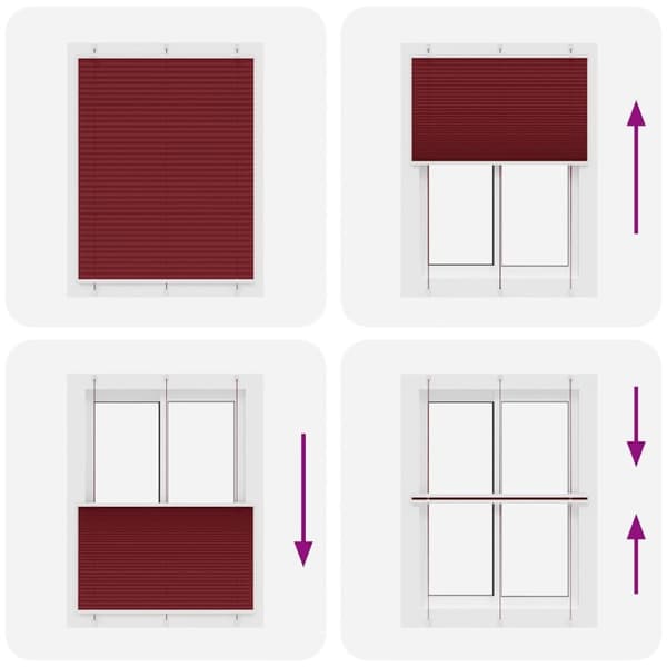 vidaXL Plisségardin Bordeaux Rød 105x100 cm Stoff Bredde 104,4 cm