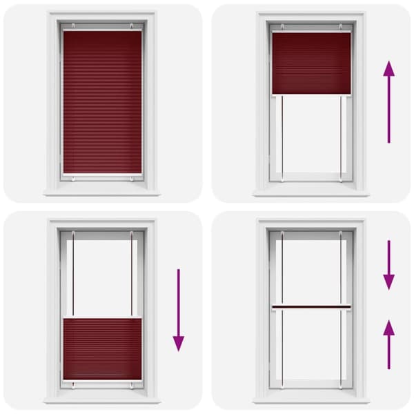 vidaXL Plisségardin Bordeaux Rød 80x150 cm Stoffbredde 79,4 cm