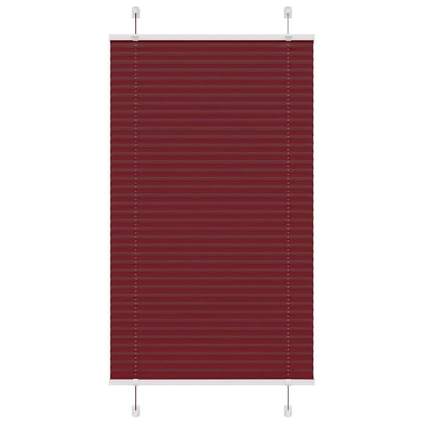 vidaXL Plisserad persienn Bordeaux röd 80x150 cm tyg bredd 79,4 cm