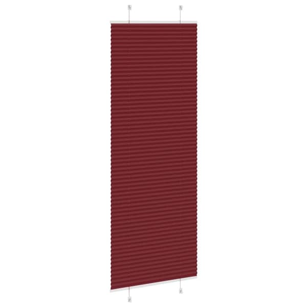 vidaXL Plisségardin Bordeauxrød 75x200 cm Stofbredde 74,4 cm Polyester