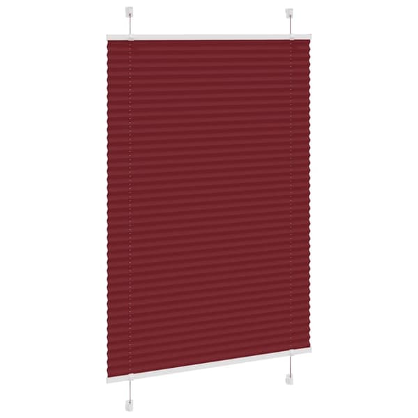 vidaXL Plisserad persienn Bordeaux röd 90x100 cm tyg bredd 89,4 cm
