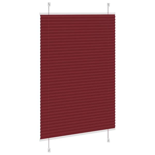 vidaXL Plisserad persienn Bordeaux röd 90x100 cm tyg bredd 89,4 cm