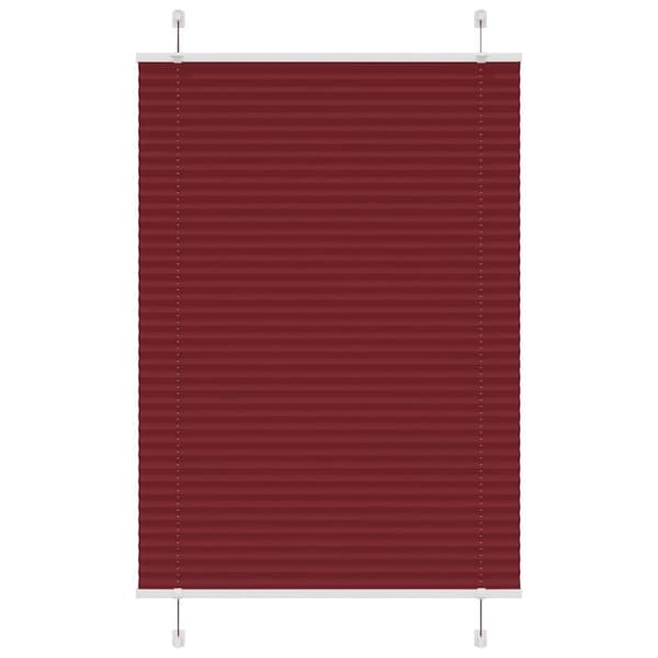 vidaXL Plisserad persienn Bordeaux röd 90x100 cm tyg bredd 89,4 cm