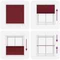 Miniatyrbild 5 av 11: vidaXL Plisserad persienn Bordeaux röd 115x100 cm tyg bredd 114,4 cm