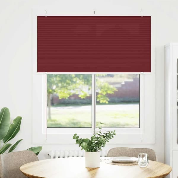 vidaXL Plisserad persienn Bordeaux röd 115x100 cm tyg bredd 114,4 cm