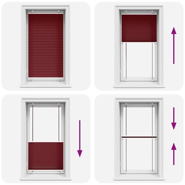 vidaXL Plisségardin Bordeaux Rød 75x100 cm Stoff Bredde 74,4 cm