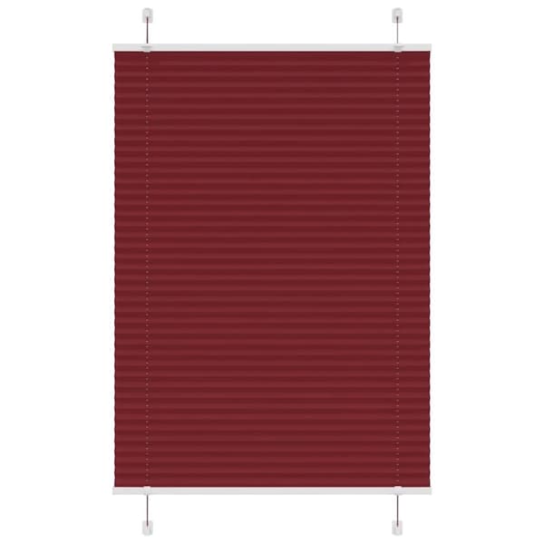 vidaXL Plisségardin Bordeaux Rød 95x100 cm Stoff Bredde 94,4 cm