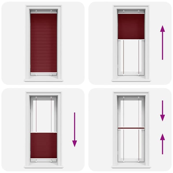 vidaXL Plisségardin Bordeaux Rød 65x150 cm Stoff Bredde 64,4 cm