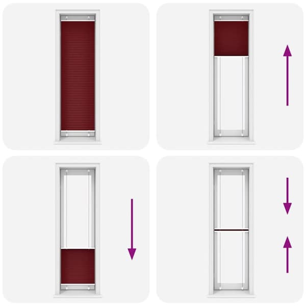 vidaXL Plisségardin Bordeaux Rød 65x200 cm Stoff Bredde 64,4 cm