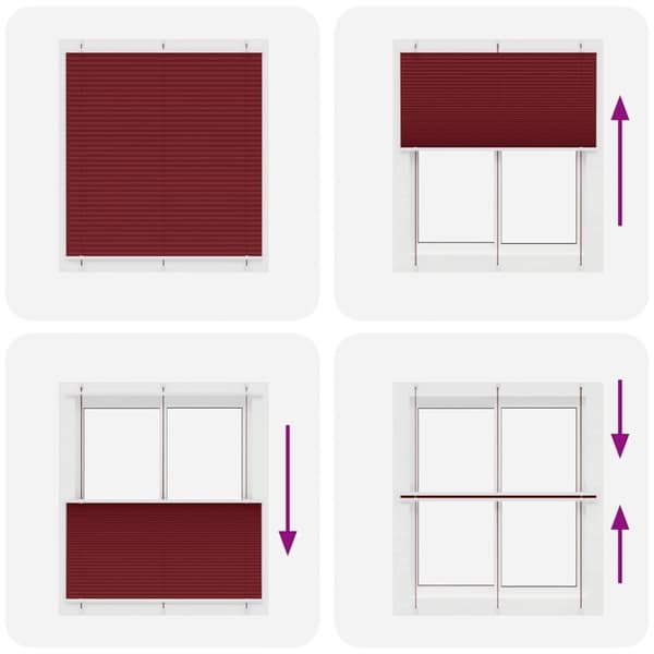 vidaXL laskostettu blind Bordeaux Red 120x100 cm Kankaan leveys