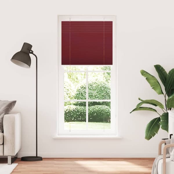 vidaXL Plisségardin Bordeauxrød 95x200 cm Stofbredde 94,4 cm Polyester