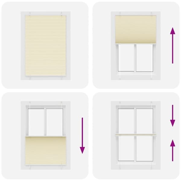 vidaXL laskostettu Blind Cream 100x100 cm Kankaan leveys 99,4 cm