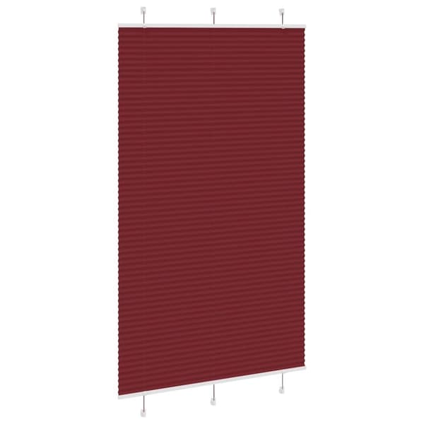 vidaXL Plisségardin Bordeaux Rød 115x200 cm Stoff Bredde 114,4 cm
