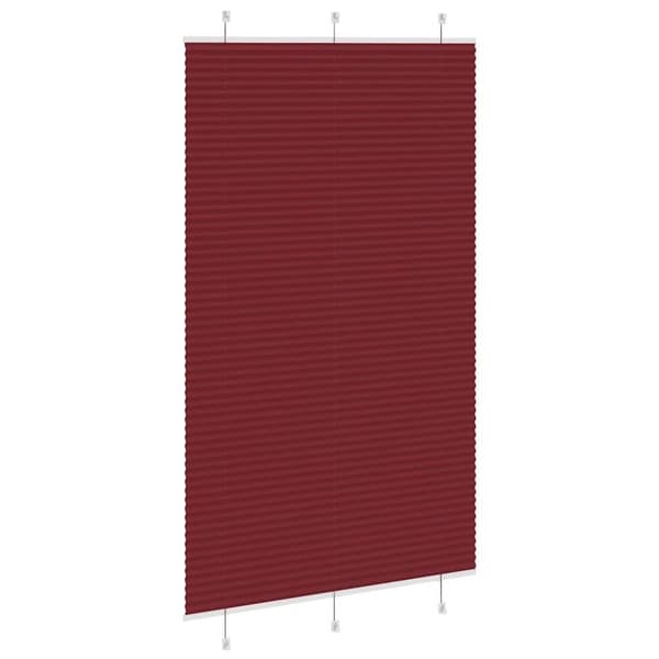 vidaXL Plisségardin Bordeaux Rød 115x200 cm Stoff Bredde 114,4 cm