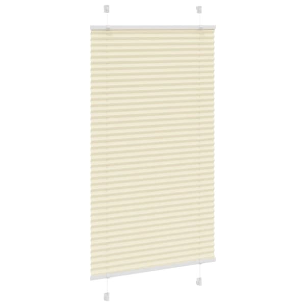 vidaXL Plisserad persienn cremefärgad 75x100 cm tyg bredd 74,4 cm