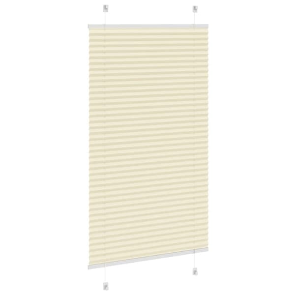 vidaXL Plisserad persienn cremefärgad 75x100 cm tyg bredd 74,4 cm