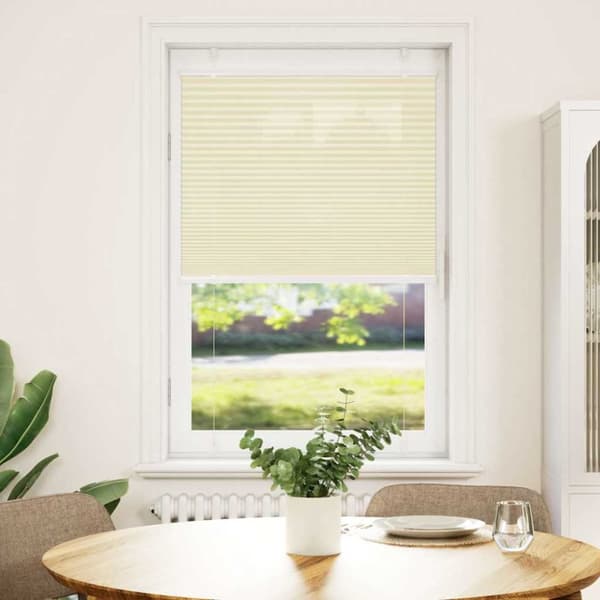 vidaXL Plisserad persienn cremefärgad 75x100 cm tyg bredd 74,4 cm