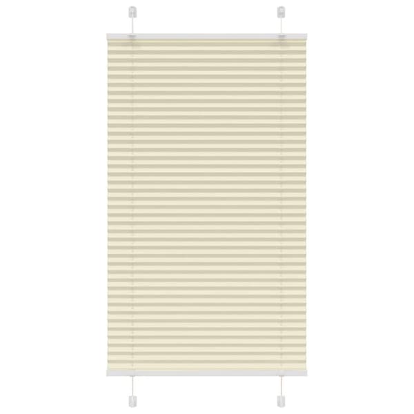 vidaXL Plisserad persienn cremefärgad 75x100 cm tyg bredd 74,4 cm