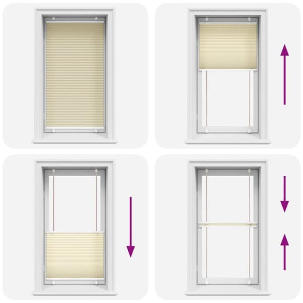 vidaXL laskostettu Blind Cream 75x150 cm Kankaan leveys 74,4 cm