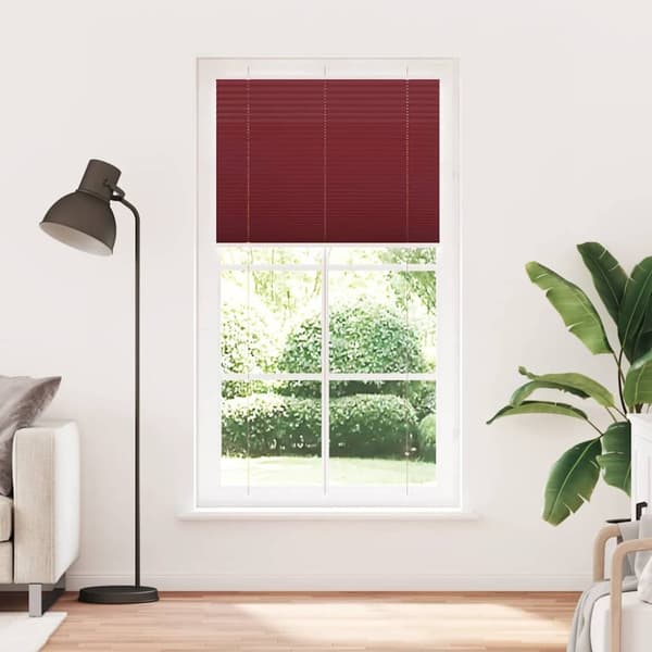 vidaXL Plisségardin Bordeaux Rød 105x200 cm Stoff Bredde 104,4 cm