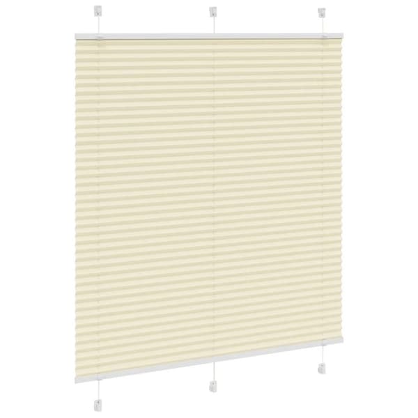 vidaXL Plisserad persienn cremefärgad 120x100 cm tyg bredd 119,4cm