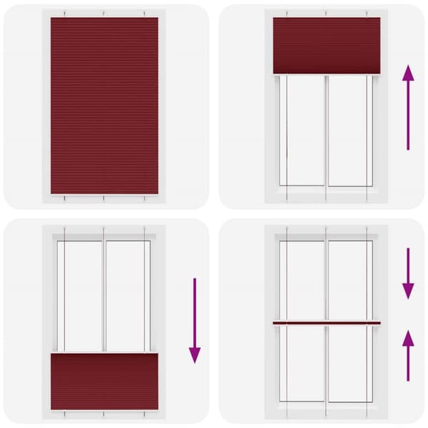 vidaXL Plisségardin Bordeaux Rød 120x200 cm Stoffbredde 119,4 cm