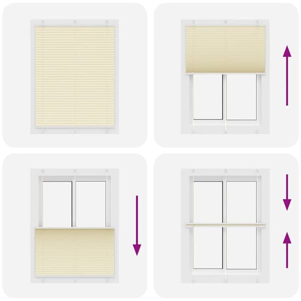 vidaXL plisségardin krem 110x100 cm Stoff Bredde 109,4 cm Polyester