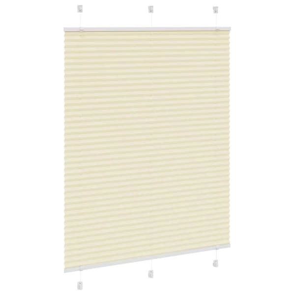vidaXL plisségardin krem 105x100 cm Stoff Bredde 104,4 cm Polyester
