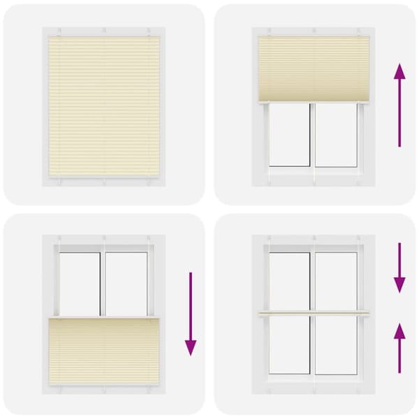 vidaXL laskostettu Blind Cream 105x100 cm Kankaan leveys 104,4 cm