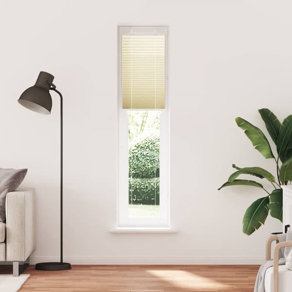 vidaXL plisségardin krem 45x200 cm Stoff Bredde 44,4 cm Polyester
