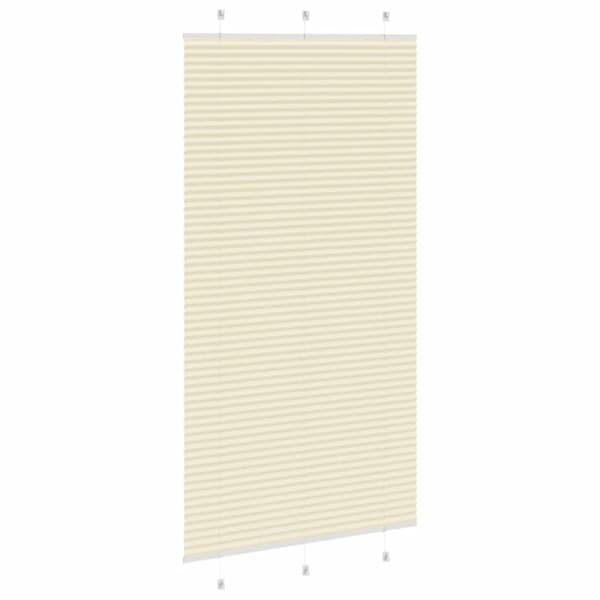 vidaXL Plisserad persienn cremefärgad 105x200 cm tyg bredd 104,4cm