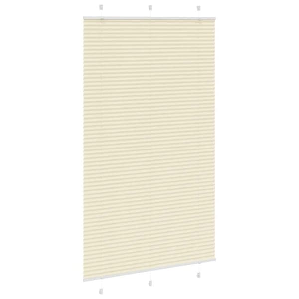 vidaXL Plisserad persienn cremefärgad 115x200 cm tyg bredd 114,4cm