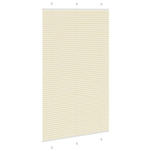 vidaXL Plisserad persienn cremefärgad 115x200 cm tyg bredd 114,4cm