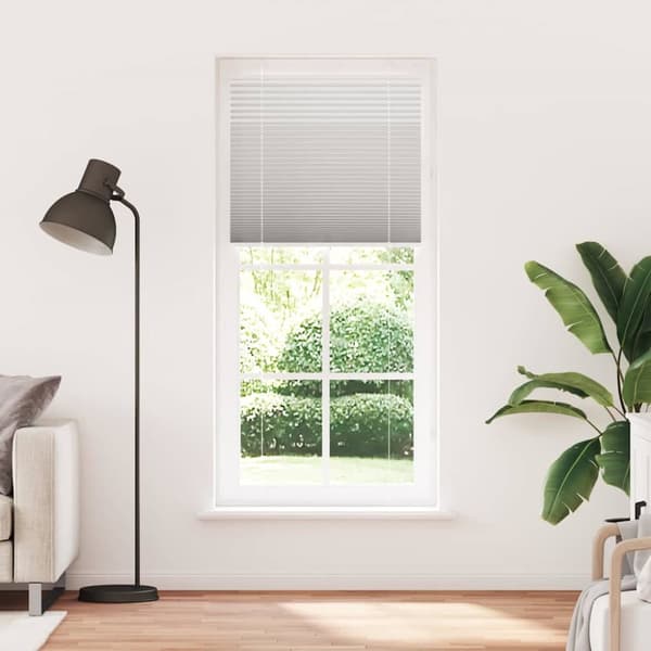vidaXL Plisserad persienn ljusgrå 90x200 cm tyg bredd 89,4cm polyester