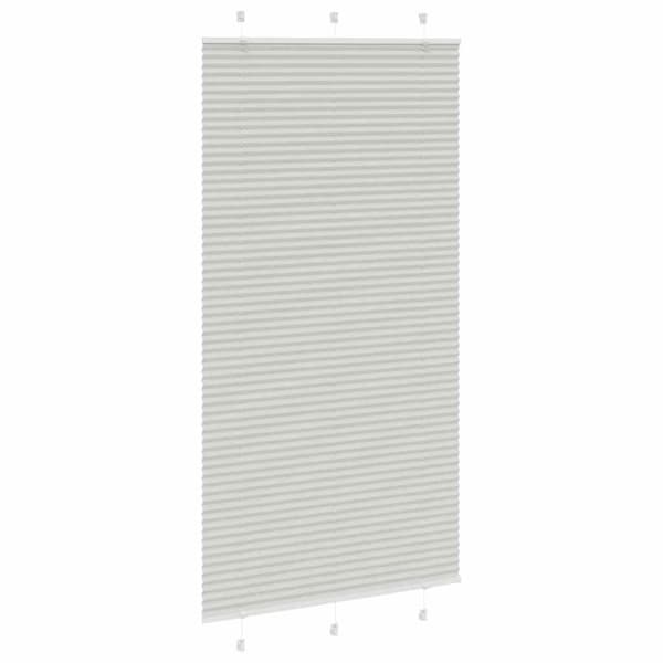vidaXL Plisségardin Lysegrå 105x200 cm Stofbredde 104,4 cm Polyester