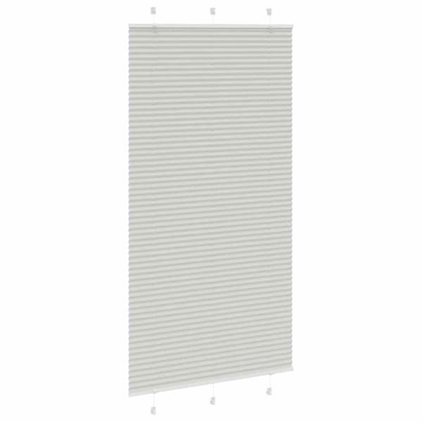 vidaXL Plisségardin lys grå 105x200 cm Stoffbredde 104,4 cm Polyester