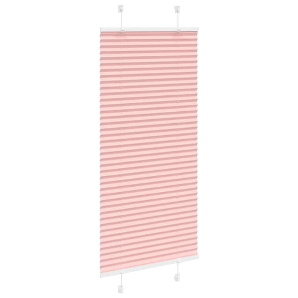 vidaXL Plisségardin Lyserød 65x100 cm Stofbredde 64,4 cm Polyester