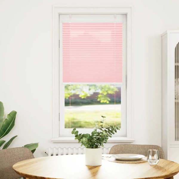 vidaXL Plisségardin Lyserød 65x100 cm Stofbredde 64,4 cm Polyester