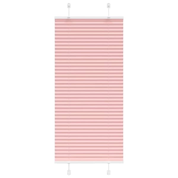 vidaXL Plisségardin Lyserød 65x100 cm Stofbredde 64,4 cm Polyester