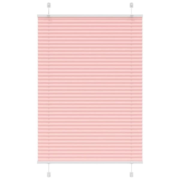 vidaXL Plisségardin Lyserød 95x100 cm Stofbredde 94,4 cm Polyester