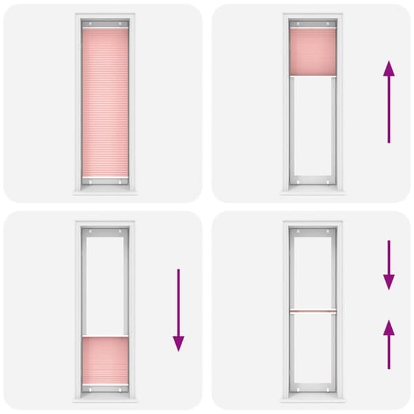 vidaXL plisségardin Rosa 55x200 cm Stoff Bredde 54,4 cm Polyester