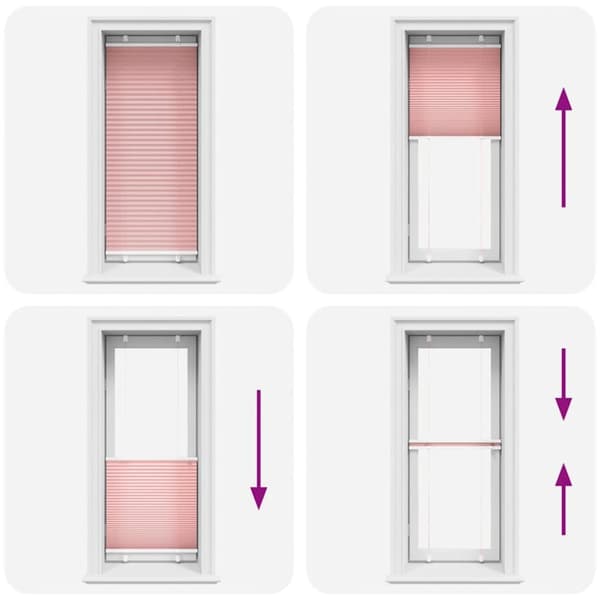 vidaXL plisségardin Rosa 65x150 cm Stoff Bredde 64,4 cm Polyester