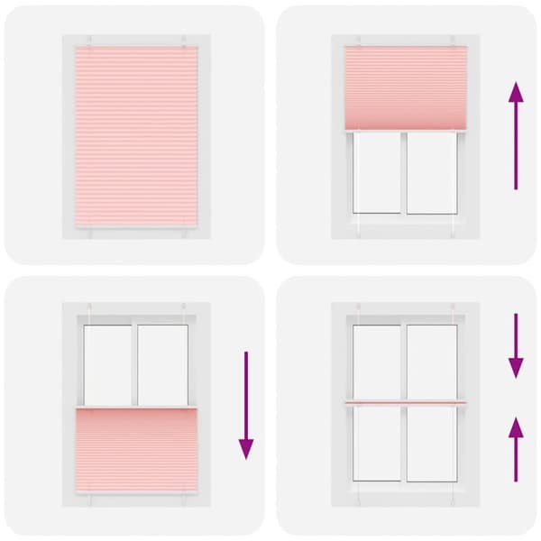 vidaXL plisségardin Rosa 100x150 cm Stoff Bredde 99,4 cm Polyester