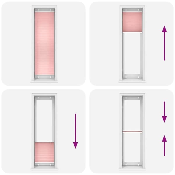 vidaXL plisségardin Rosa 65x200 cm Stoff Bredde 64,4 cm Polyester